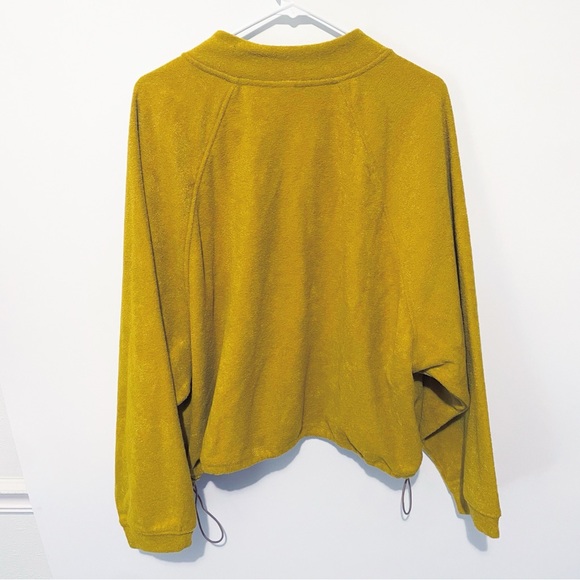 NWT OLD NAVY Mustard Cropped Active 1/4 Zip XL - Picture 2 of 7
